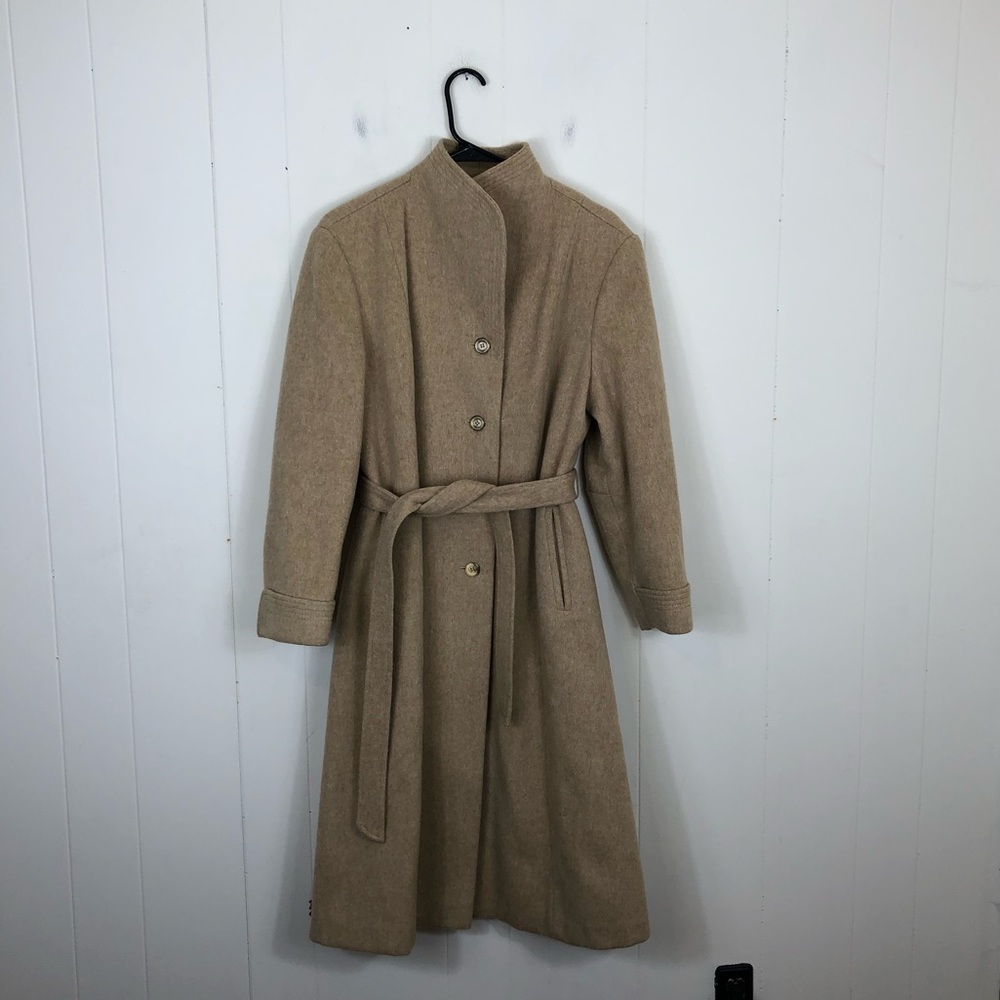 Vintage Wool & Camel Hair Belted Jacket‎ Sz S